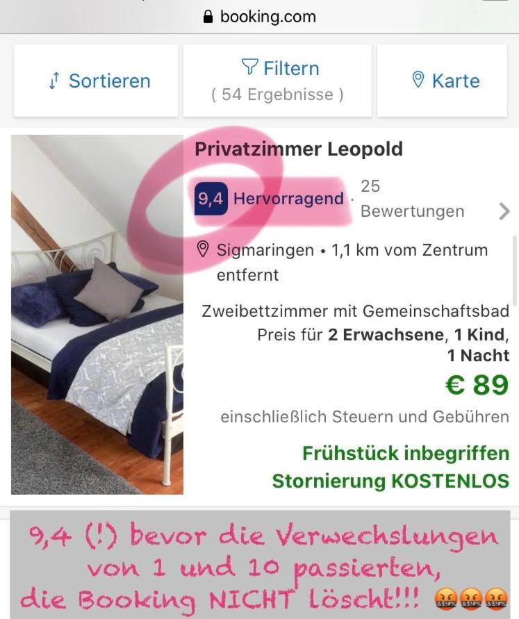 Apartamento Privatzimmer Leopold Sigmaringen Exterior foto
